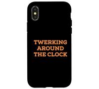 Carcasa para iPhone X/XS Funny Twerking Around The Clock Silly Dance Anti-Work Joke