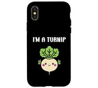 Carcasa para iPhone X/XS Funny Vegetable Turnips Food Minimalist Simple I'm a Turnip