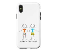 Carcasa para iPhone X/XS Funny Womens Crazy Cousins, niñas Dos primos