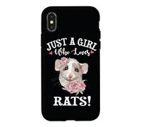 Carcasa para iPhone X/XS Funny Womens Kids Just A Girl Who Loves Dumbo Ear Rats Lover