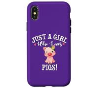 Carcasa para iPhone X/XS Funny Womens Moms Girl Who Loves Pigs Cute Show Pig Lover