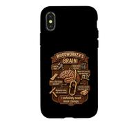 Carcasa para iPhone X/XS Funny Woodworker Brain Woodworking Humor Carpenter