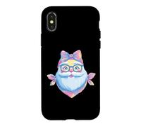 Carcasa para iPhone X/XS Gafas Azules con diseño gráfico de Personajes Festivos de Santa Face
