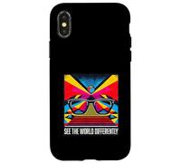 Carcasa para iPhone X/XS Gafas de Sol de Colores Diferentes para concienciación sobre el Autismo