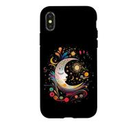 Carcasa para iPhone X/XS Galaxy Night Sky Moon Lunar Stars Sun Love