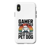 Carcasa para iPhone X/XS Gamer Dog Lover Press Start Pet Dog Gaming