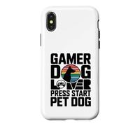 Carcasa para iPhone X/XS Gamer Dog Lover Press Start Pet Dog Gaming