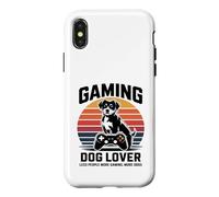 Carcasa para iPhone X/XS Gaming Amante de los Perros Menos Gente Más Juegos Más Perros