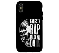 Carcasa para iPhone X/XS Gangsta Rap Made Me Do It, Amante de los Discos de Vinilo, Gothic Skull