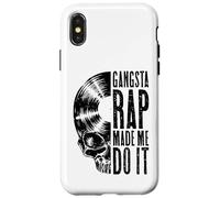 Carcasa para iPhone X/XS Gangsta Rap Made Me Do It, Amante de los Discos de Vinilo, Gothic Skull