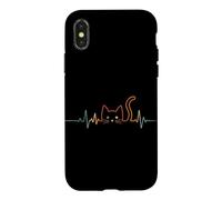 Carcasa para iPhone X/XS Gato con línea de latidos, Amante de Las Mascotas