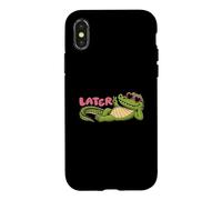 Carcasa para iPhone X/XS Gator Alligator Sunglasses Student Último día de Clases después