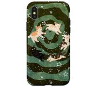 Carcasa para iPhone X/XS Gatos mágicos Gracioso Gato sobre vórtice Negro Lindo Gatito Vintage