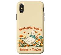 Carcasa para iPhone X/XS Getting My Steps in Walking with The Lord Christian Floral