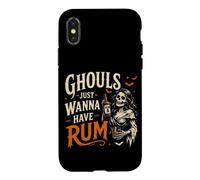 Carcasa para iPhone X/XS Ghouls Just Wanna Have Ron Funny Beber Halloween