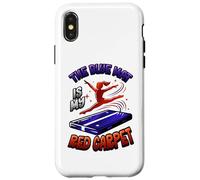 Carcasa para iPhone X/XS Gimnasia Alfombra Azul Alfombra Roja Cita Gimnasta