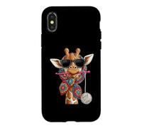 Carcasa para iPhone X/XS Giraffe Safari Granny Square Crochet Yarn Crochet Lover