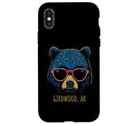 Carcasa para iPhone X/XS Girdwood Alaska USA - Oso con Gafas de Sol