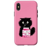 Carcasa para iPhone X/XS Girls Cute Cat Strawberry Milk Kawaii Cow and Kitten