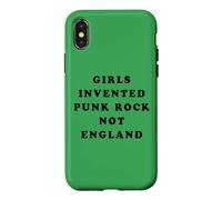 Carcasa para iPhone X/XS Girls Invented Punk Rock Not England - Green