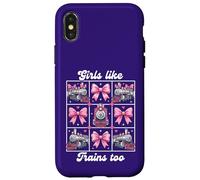Carcasa para iPhone X/XS Girls Like Trains Too Cute Pink Bow Locomotora Coqueta