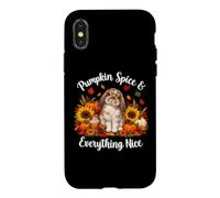Carcasa para iPhone X/XS Girls Womens Mom Pumpkin Spice Mini Holland Lop Bunny Rabbit