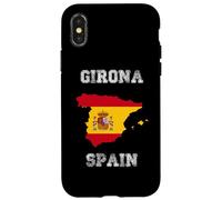 Carcasa para iPhone X/XS Girona España Vintage España Bandera Mapa Diseño