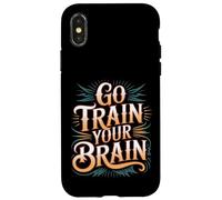 Carcasa para iPhone X/XS Go Train Your Brain Fitness Enfoque Metas Bienestar -