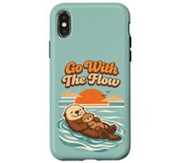 Carcasa para iPhone X/XS Go with The Flow Sea Otter Retro Animal