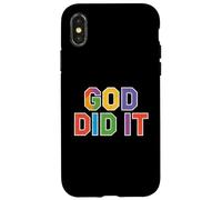 Carcasa para iPhone X/XS God Did It tee, Cristiano Éxito Fe Alabanza Evangelio