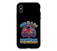 Carcasa para iPhone X/XS God Is A DJ My Heartbeat Is The Bassline Música Cristiana