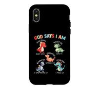 Carcasa para iPhone X/XS God Says I Am Dinosaur Bible Verses