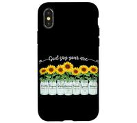 Carcasa para iPhone X/XS God Says You Are Girasol Mason Jar Christian Religious