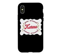 Carcasa para iPhone X/XS Goes Around Karma Viene Alrededor Retro Estética