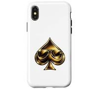 Carcasa para iPhone X/XS Golden Spade Sunglasses Poker Casino Lucky Symbol