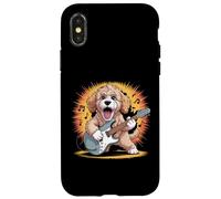 Carcasa para iPhone X/XS Goldendoodle Dog Guitar Star Rock and Roll Goldendoodle