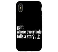 Carcasa para iPhone X/XS Golf Donde Cada Agujero Cuenta Una Historia Golfing Golf Lover Divertido