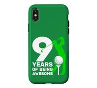 Carcasa para iPhone X/XS Golfer 9 Years of Being Awesome Golf 9 DE Nacimiento