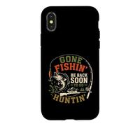 Carcasa para iPhone X/XS Gone Fishing Be Back To Go Hunting Diseño Vintage