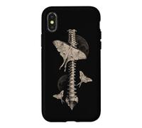 Carcasa para iPhone X/XS Gótico Polilla Anatomía Columna Luna Oculto Naturaleza