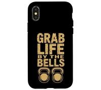 Carcasa para iPhone X/XS Grab Life by The Bells Funny Kettlebell Dicho