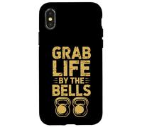 Carcasa para iPhone X/XS Grab Life by The Bells Funny Kettlebell Dicho