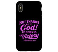 Carcasa para iPhone X/XS Gracias a Dios Corintios Versículo de la Biblia Fe Escritura Oración