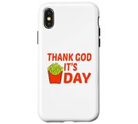 Carcasa para iPhone X/XS Gracias a Dios Sus Papas Fritas Divertido TGIF Amante Comida Humor Diseño