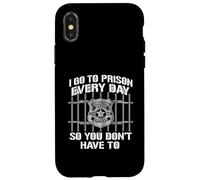 Carcasa para iPhone X/XS Gracioso I Go To Prison Everyday So You Don't Have To Officer