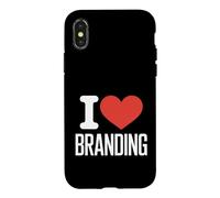 Carcasa para iPhone X/XS Gracioso I Love Branding Decir Marketing Humor
