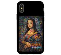 Carcasa para iPhone X/XS Graffiti Mona Lisa Pop Art - Colorful Street Art Masterpiece