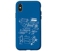 Carcasa para iPhone X/XS Gráfico de Diagrama de Plano de Barbacoa para Hombre