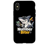 Carcasa para iPhone X/XS Gráfico de la Mascota de Shark Accountant Number Biter