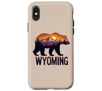 Carcasa para iPhone X/XS Gráfico de Oso y Puesta de Sol de montaña de Wy